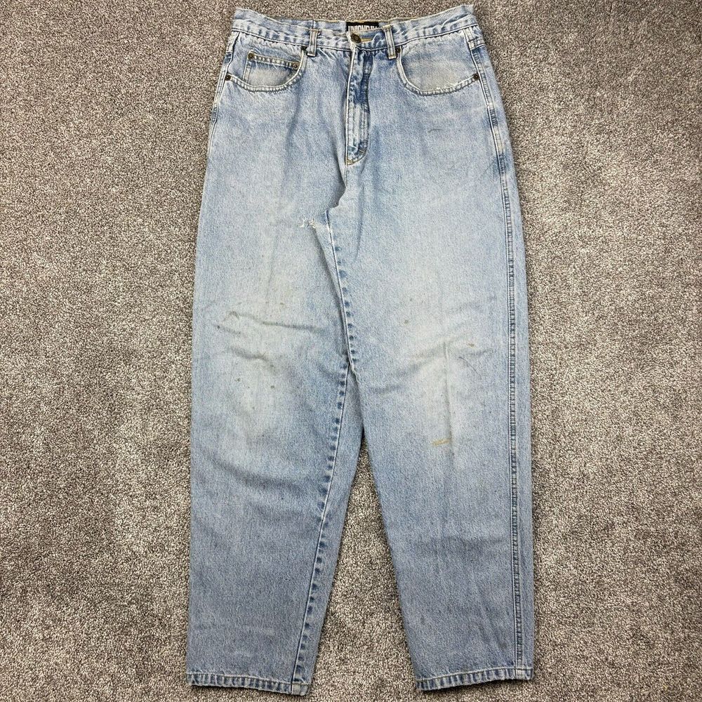 Vintage Union Bay Jeans Mens 32x30 Baggy Loose Light Wash‎ Denim JNCO Embossed